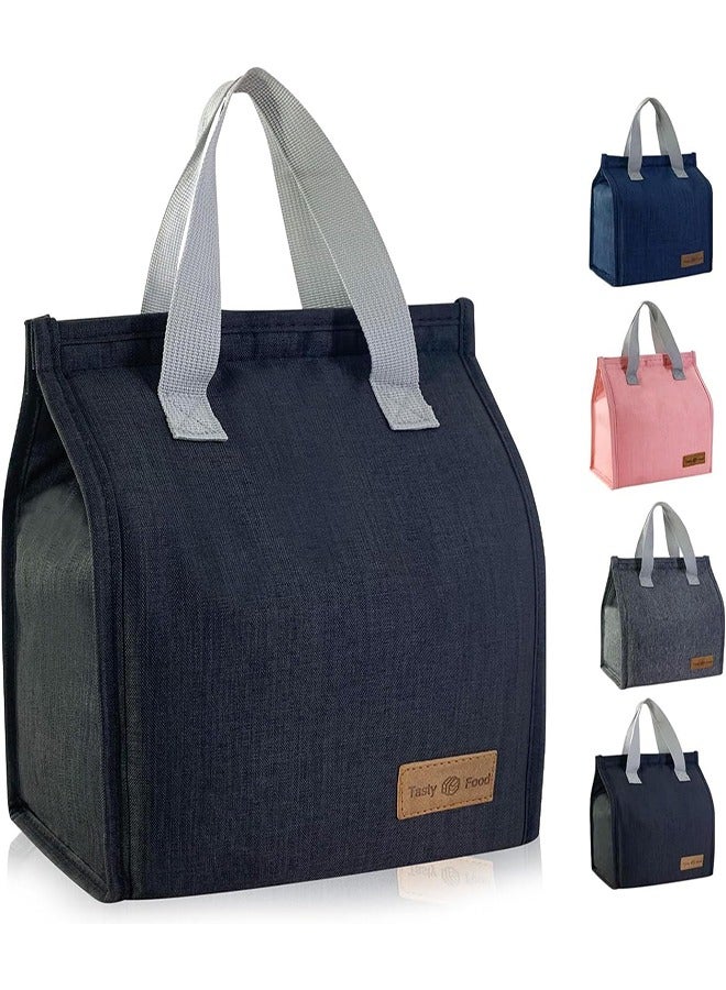 Tasty Food حقيبة غداء معزولة باللون الأسود - قابلة لإعادة الاستخدام ومناسبة للعمل المكتبي خارج الحرم الجامعي وما إلى ذلك - Image 1